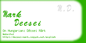 mark decsei business card