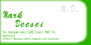 mark decsei business card
